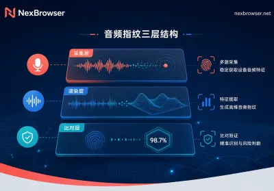 音频指纹拆成三层：采集层 / 渲染层 / 站点比对层，掩码到底改得到哪一层