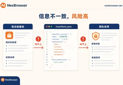 Chrome扩展数据披露：自我申报≠验真，对照三份材料